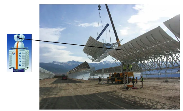 Solar reflector alignment application shown in the supplied presentation